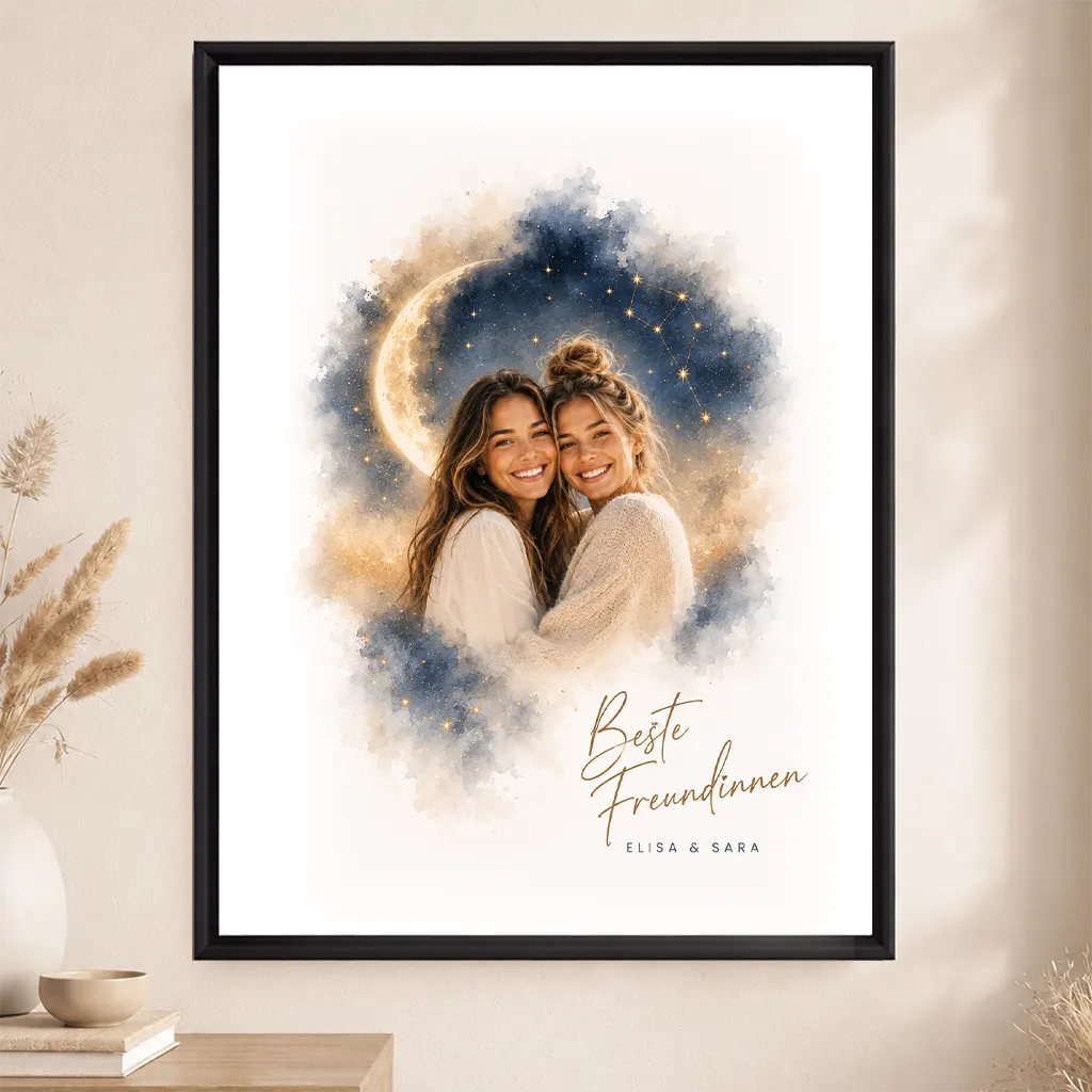 Leinwand Familien-Portrait "Bis zum Mond"