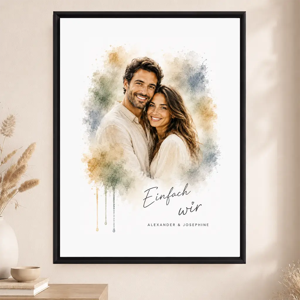 Leinwand Familien-Portrait "Aquarell"