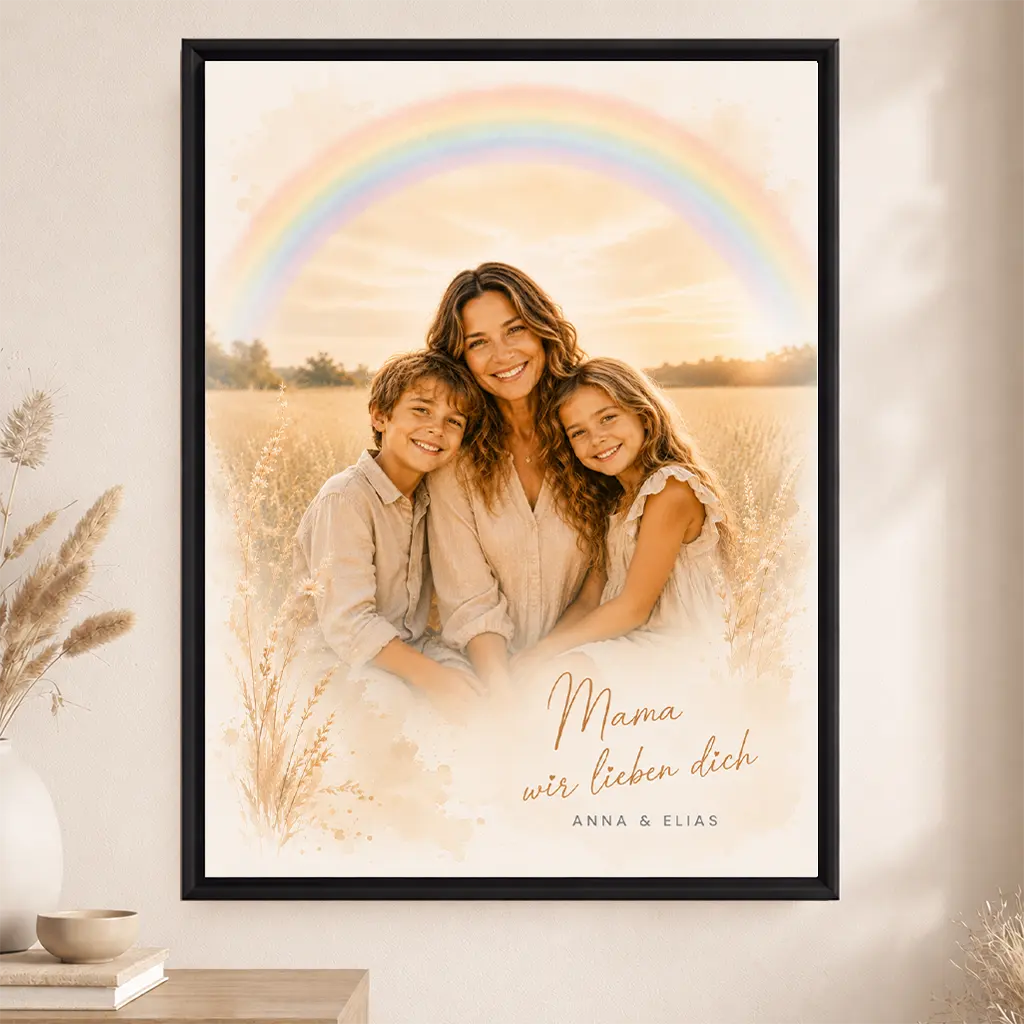 Leinwand Familien-Portrait "Regenbogen"