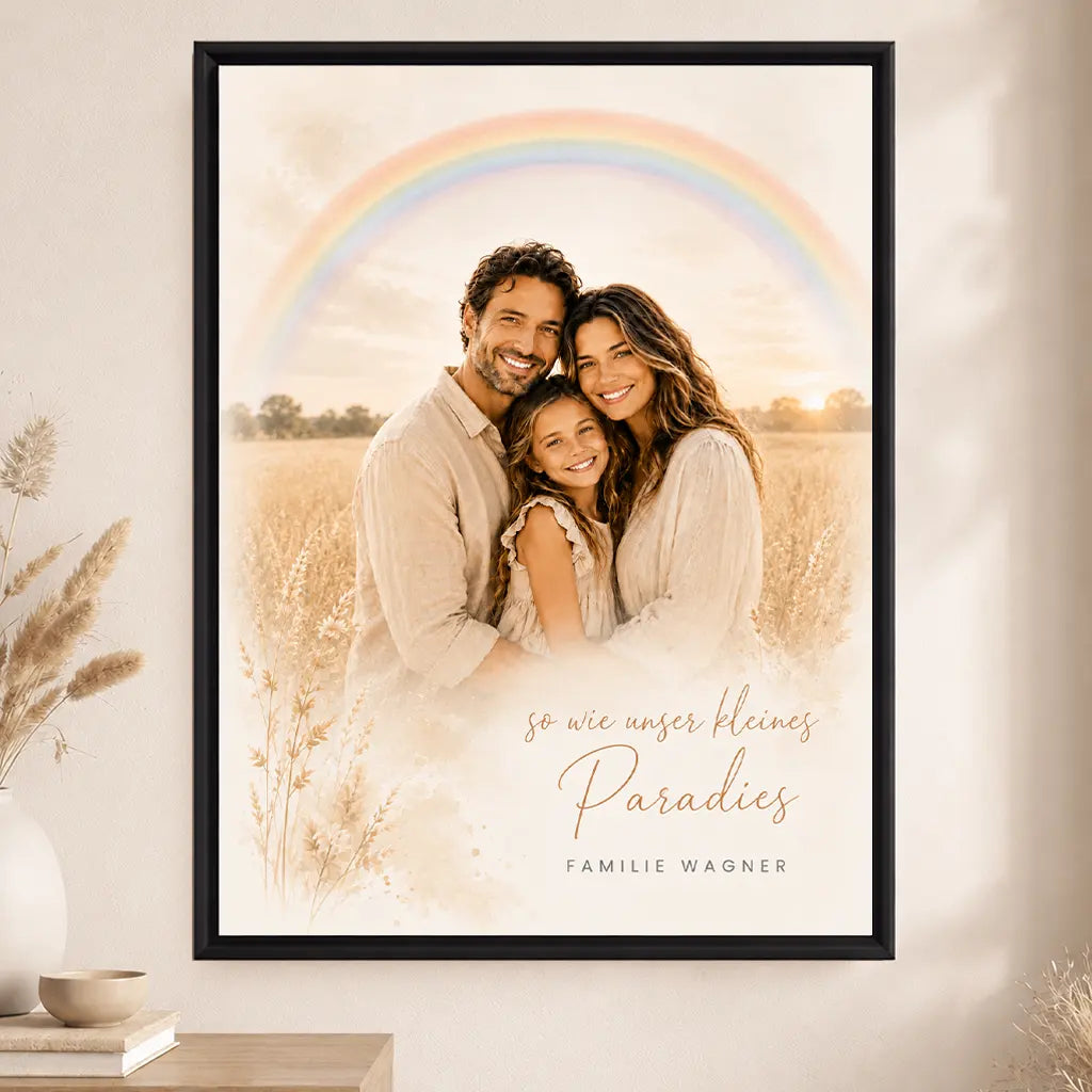 Leinwand Familien-Portrait "Regenbogen"
