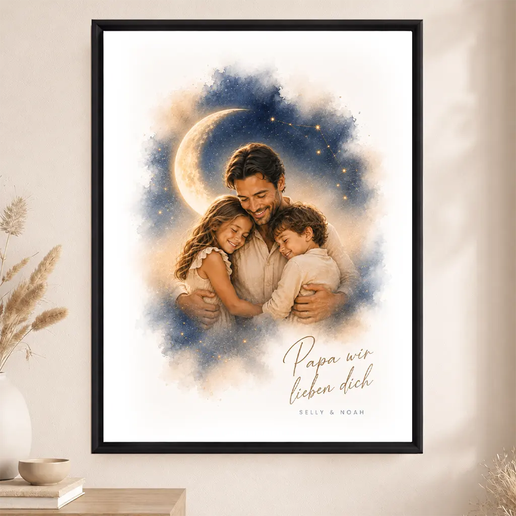 Leinwand Familien-Portrait "Bis zum Mond"