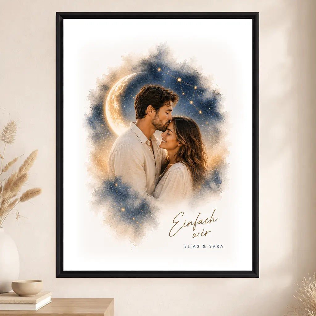Leinwand Familien-Portrait "Bis zum Mond"