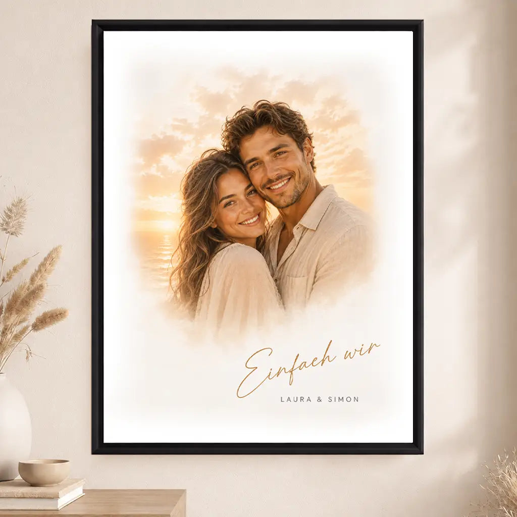 Leinwand Familien-Portrait "Sonnenuntergang"