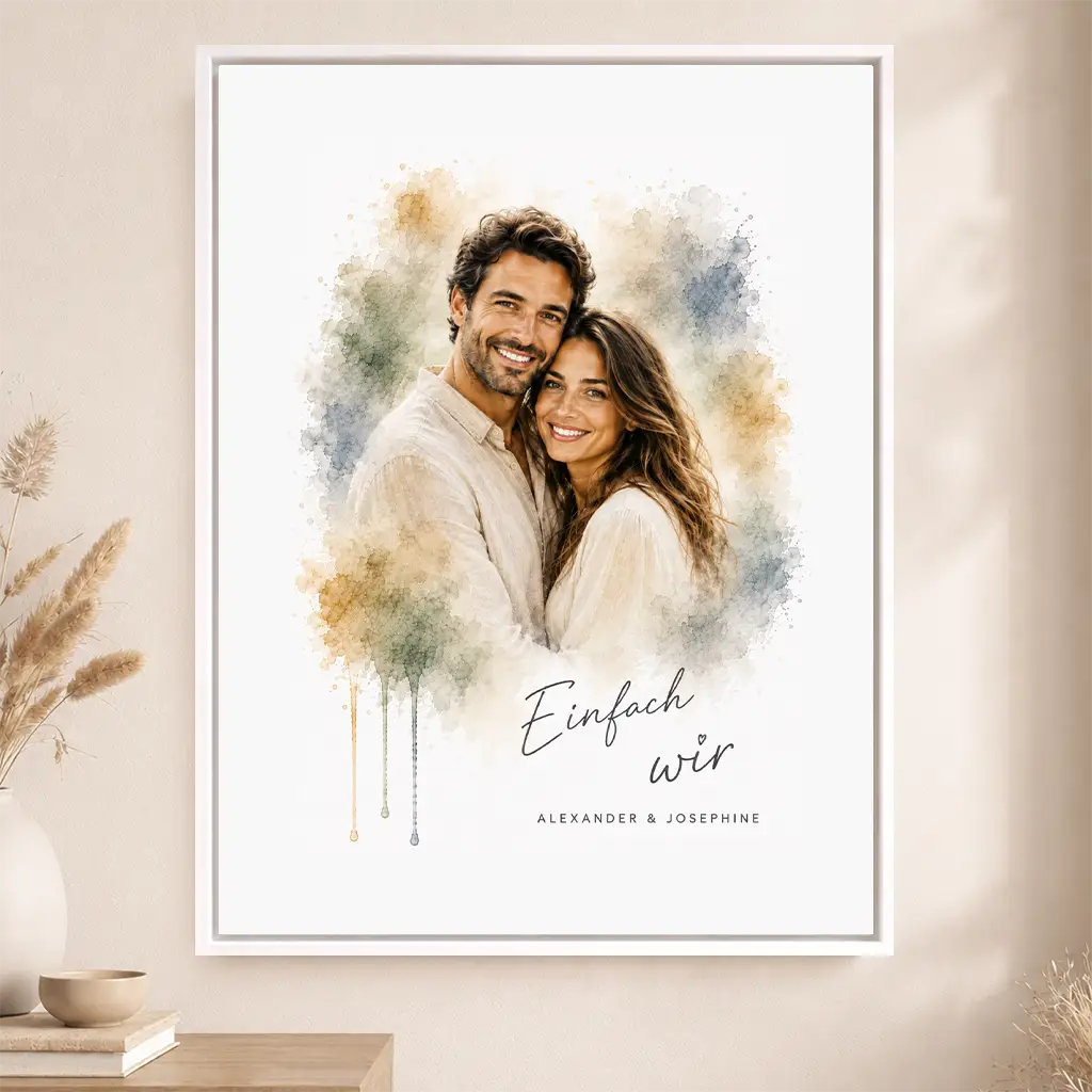 Leinwand Familien-Portrait "Aquarell"