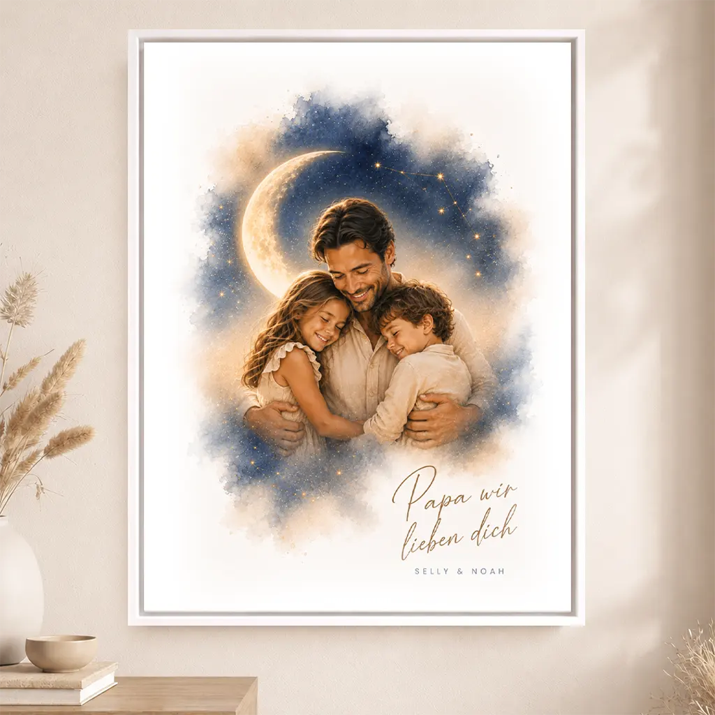 Leinwand Familien-Portrait "Bis zum Mond"