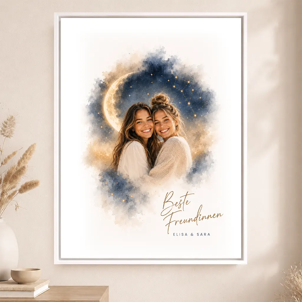 Leinwand Familien-Portrait "Bis zum Mond"