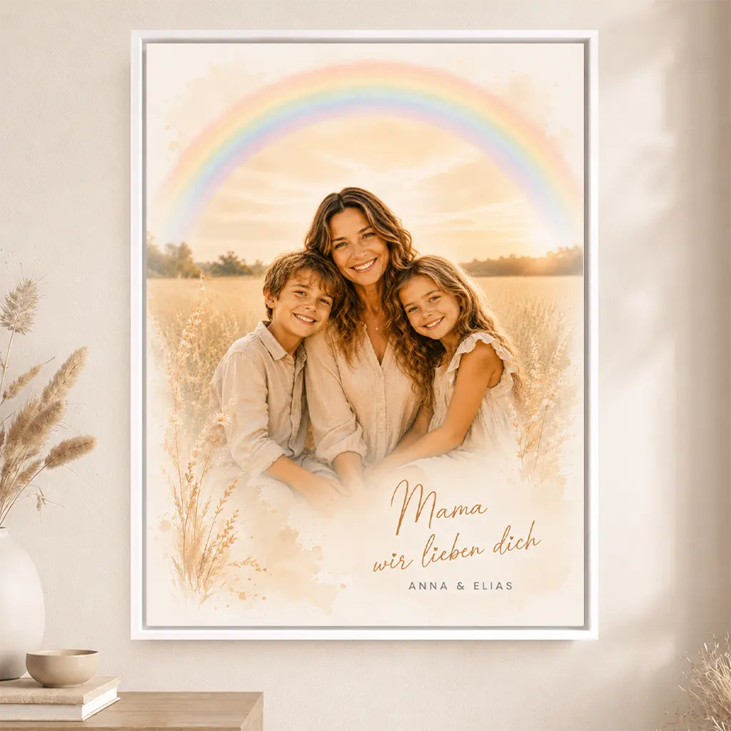 Leinwand Familien-Portrait "Regenbogen"