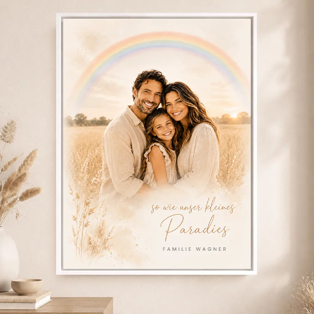 Leinwand Familien-Portrait "Regenbogen"