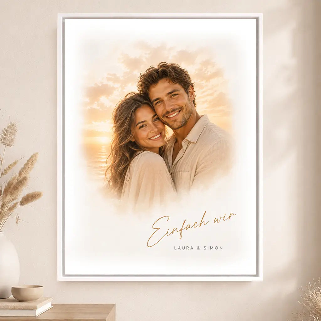 Leinwand Familien-Portrait "Sonnenuntergang"