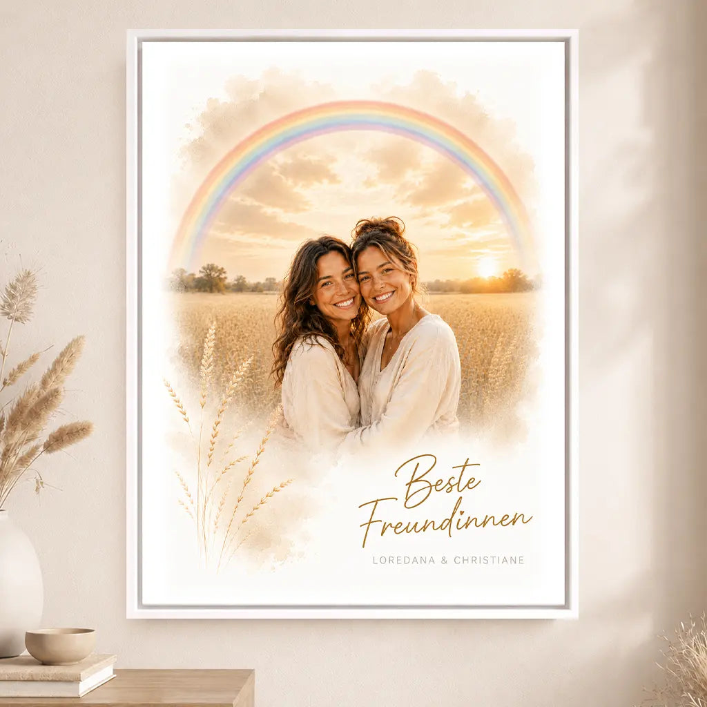 Leinwand Familien-Portrait "Regenbogen"