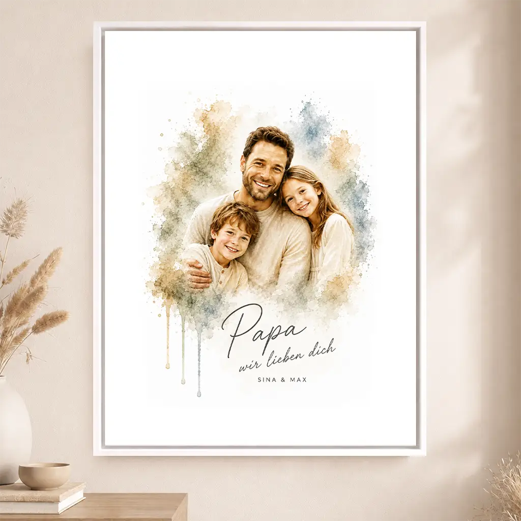 Leinwand Familien-Portrait "Aquarell"