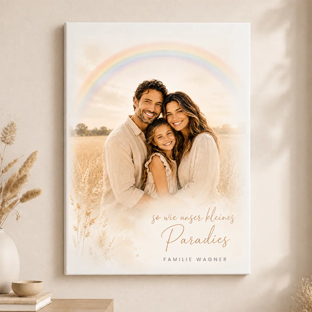 Leinwand Familien-Portrait "Regenbogen"