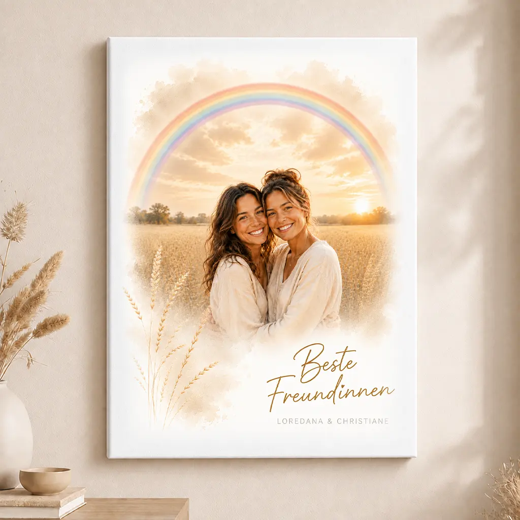 Leinwand Familien-Portrait "Regenbogen"