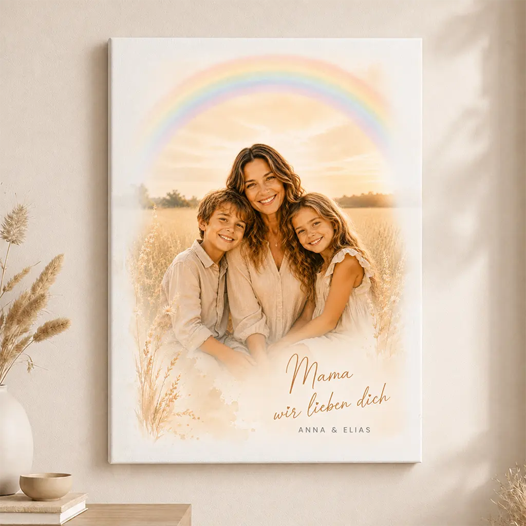 Leinwand Familien-Portrait "Regenbogen"