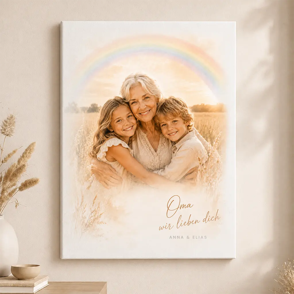 Leinwand Familien-Portrait "Regenbogen"