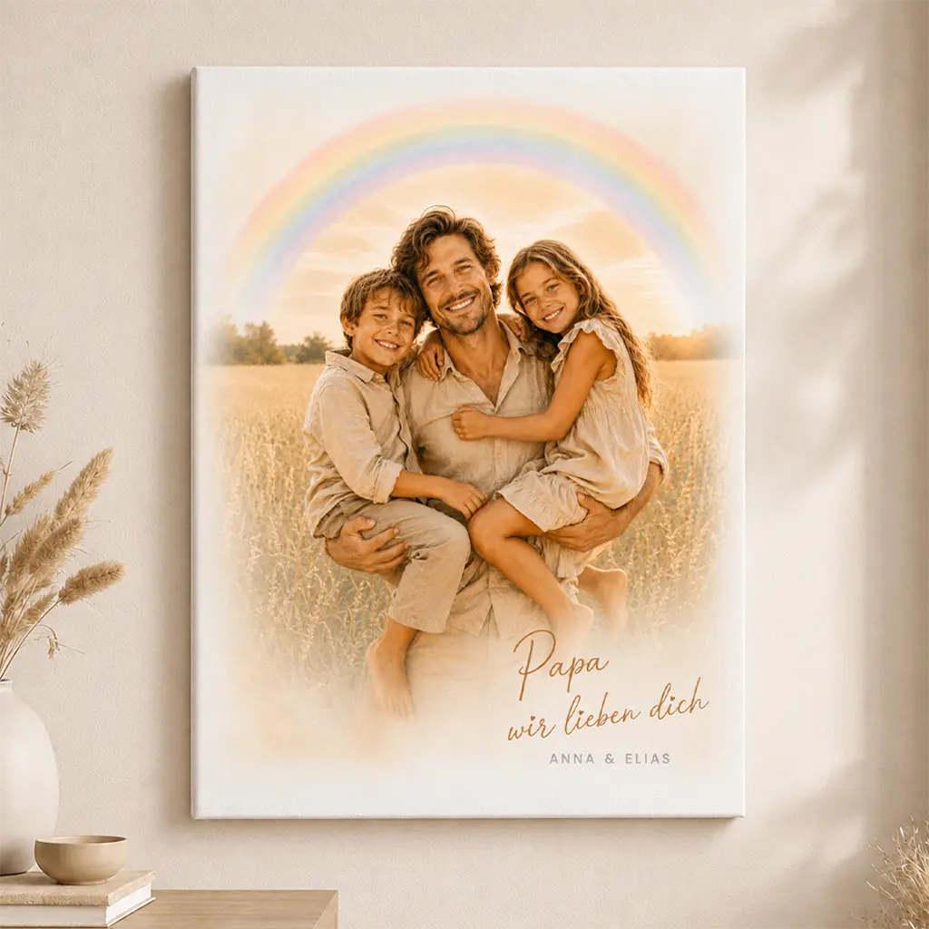 Leinwand Familien-Portrait "Regenbogen"