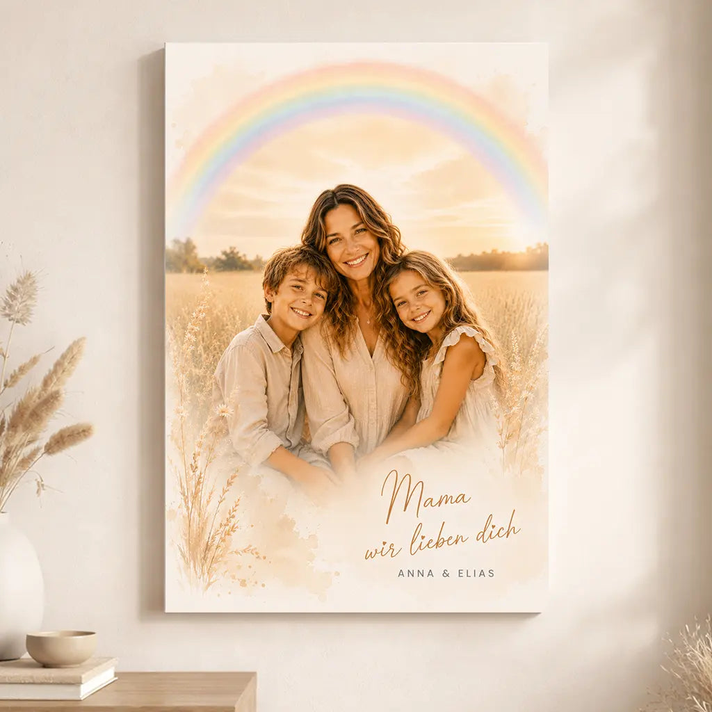 Leinwand Familien-Portrait "Regenbogen"