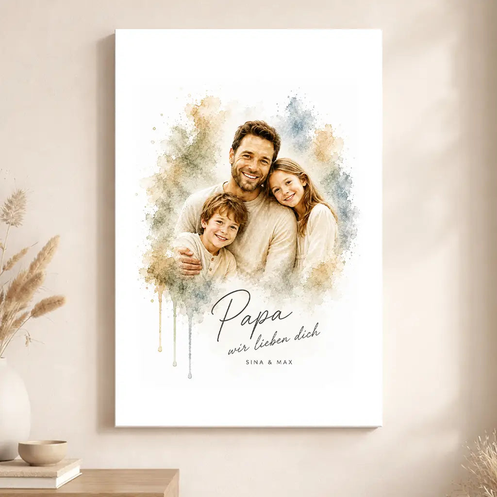 Leinwand Familien-Portrait "Aquarell"