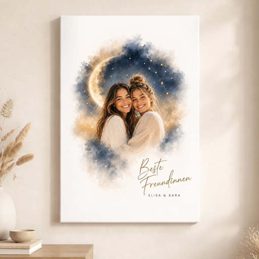 Leinwand Familien-Portrait "Bis zum Mond"