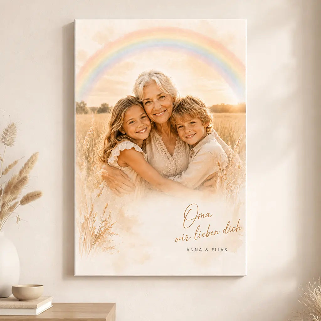 Leinwand Familien-Portrait "Regenbogen"