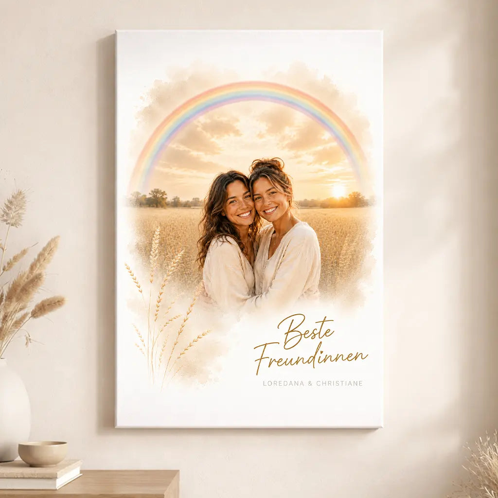 Leinwand Familien-Portrait "Regenbogen"