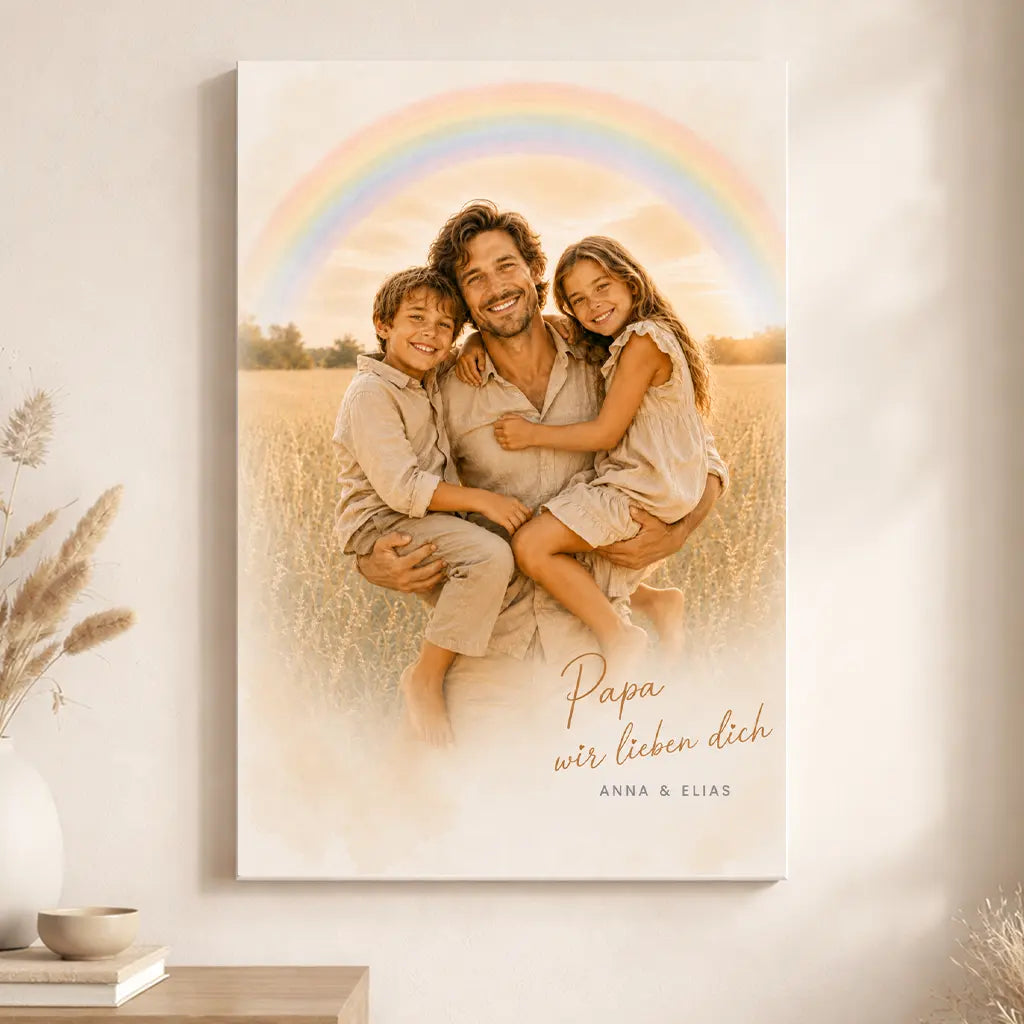Leinwand Familien-Portrait "Regenbogen"