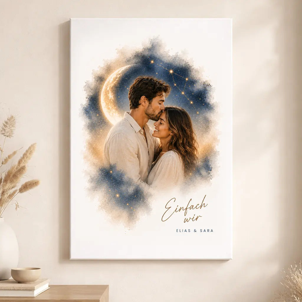 Leinwand Familien-Portrait "Bis zum Mond"