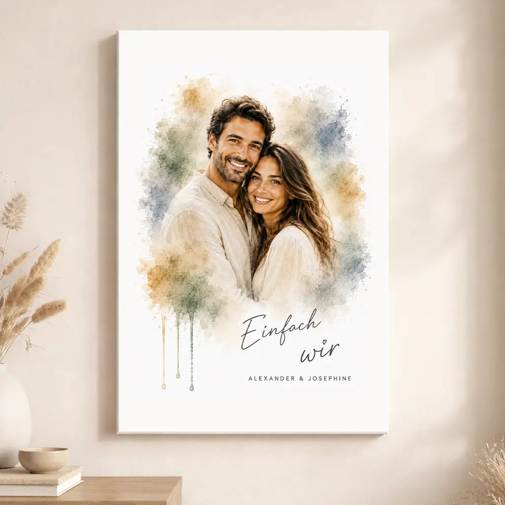 Leinwand Familien-Portrait "Aquarell"