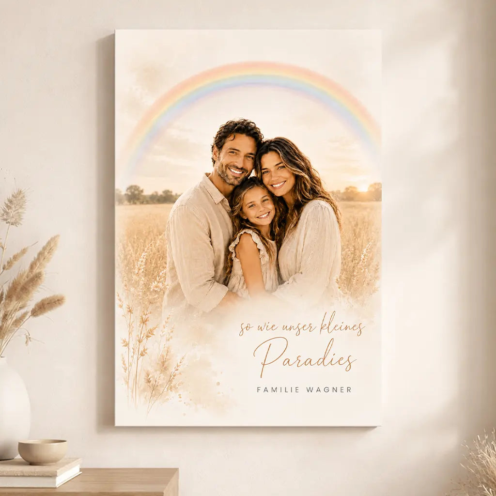 Leinwand Familien-Portrait "Regenbogen"