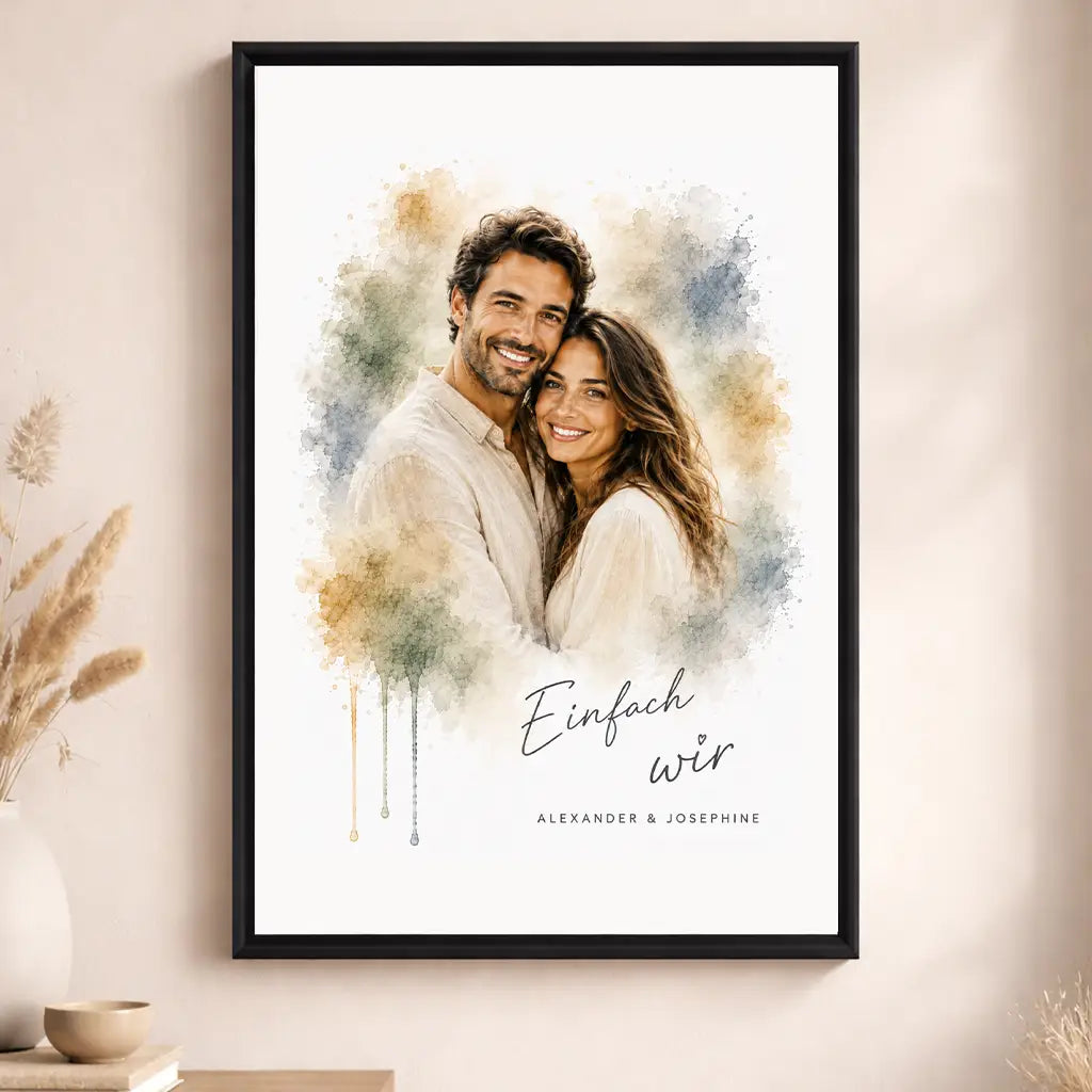 Leinwand Familien-Portrait "Aquarell"