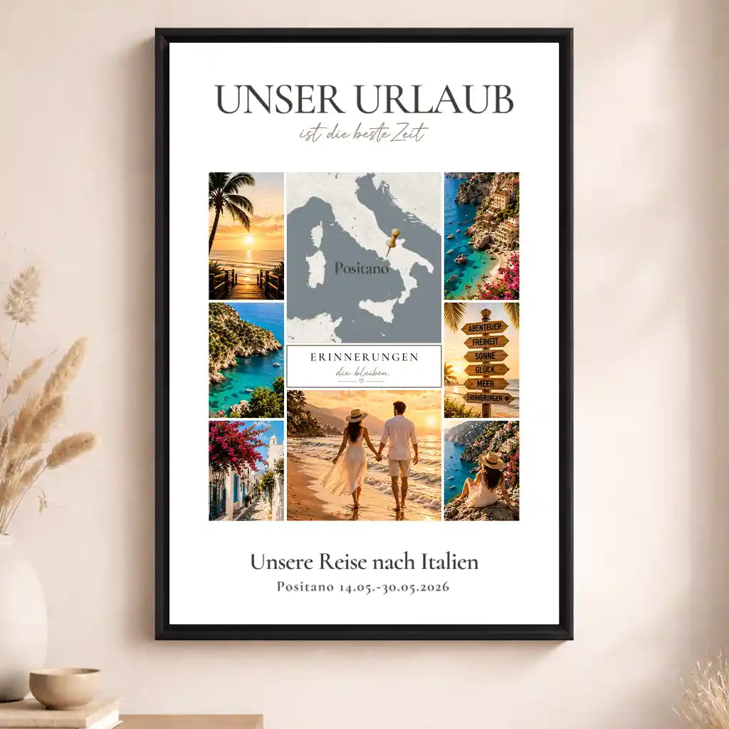 Leinwand "Urlaubserinnerungen mit personalisierter Karte"