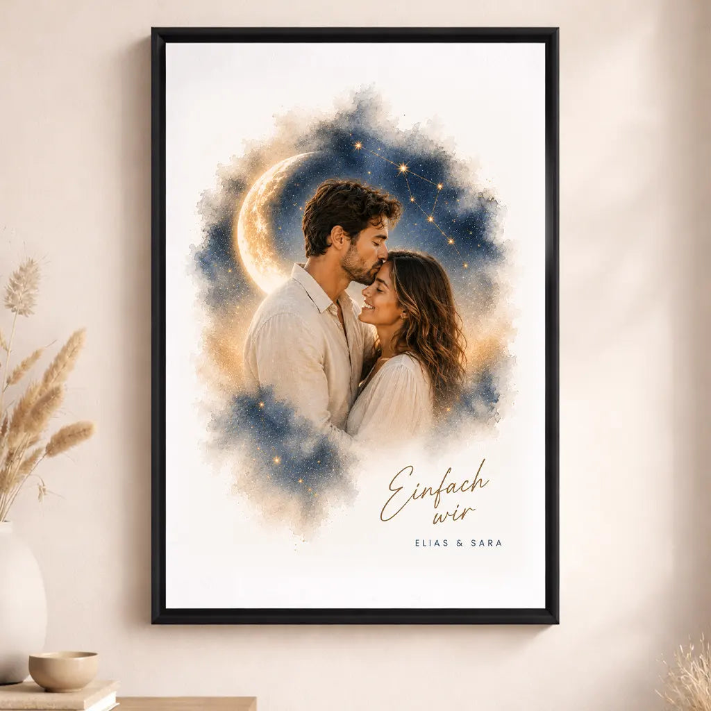 Leinwand Familien-Portrait "Bis zum Mond"