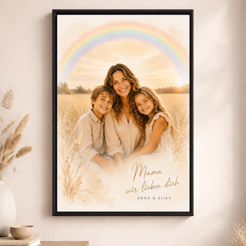Leinwand Familien-Portrait "Regenbogen"