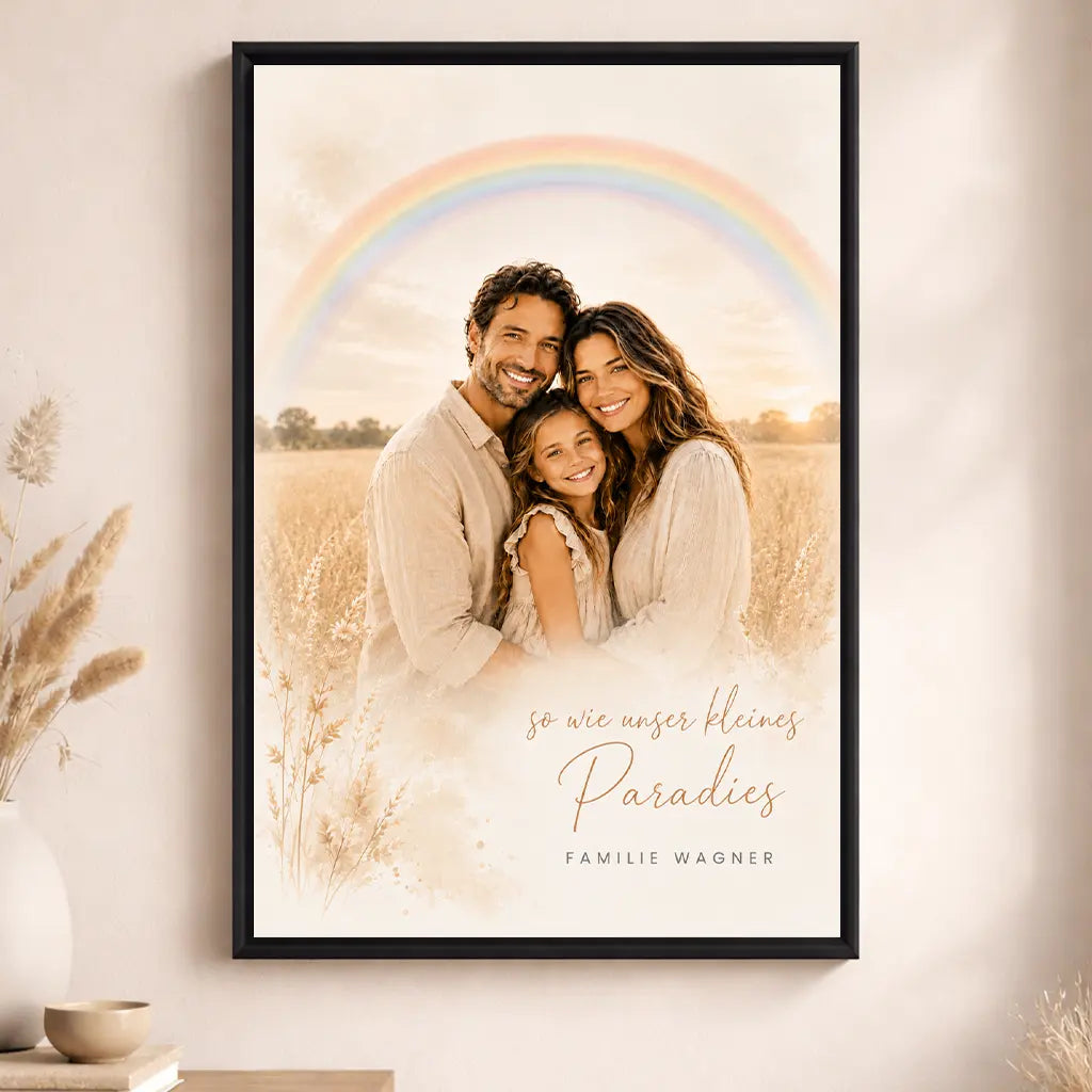 Leinwand Familien-Portrait "Regenbogen"