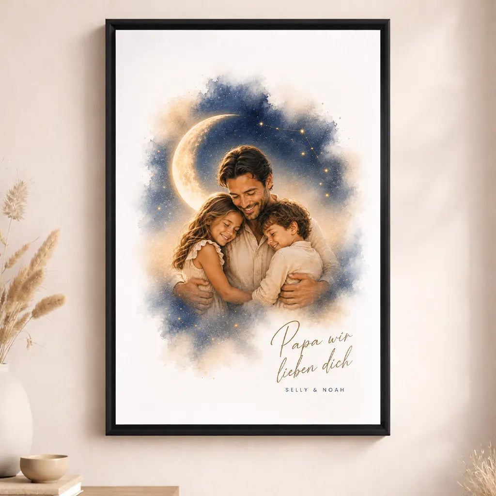 Leinwand Familien-Portrait "Bis zum Mond"