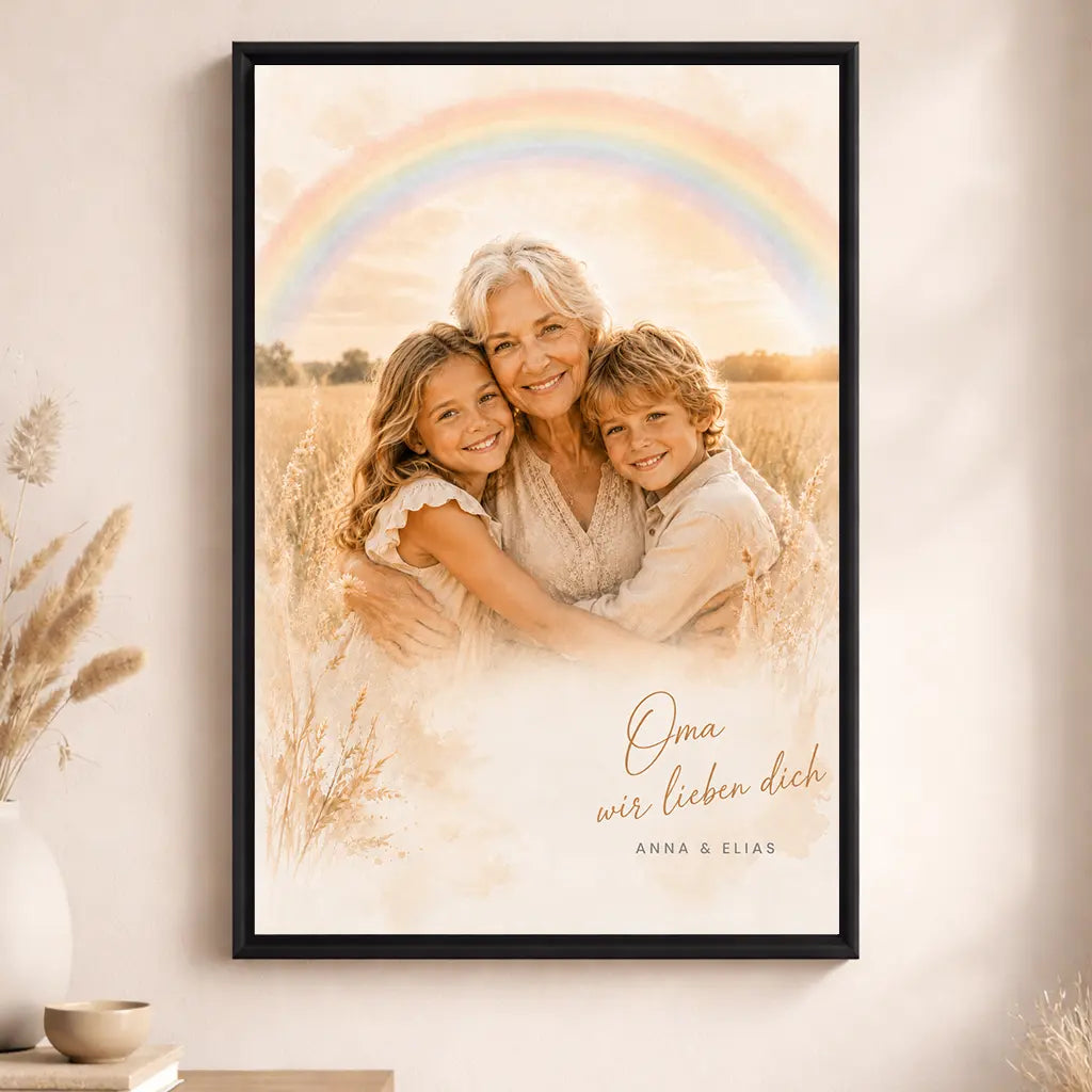 Leinwand Familien-Portrait "Regenbogen"