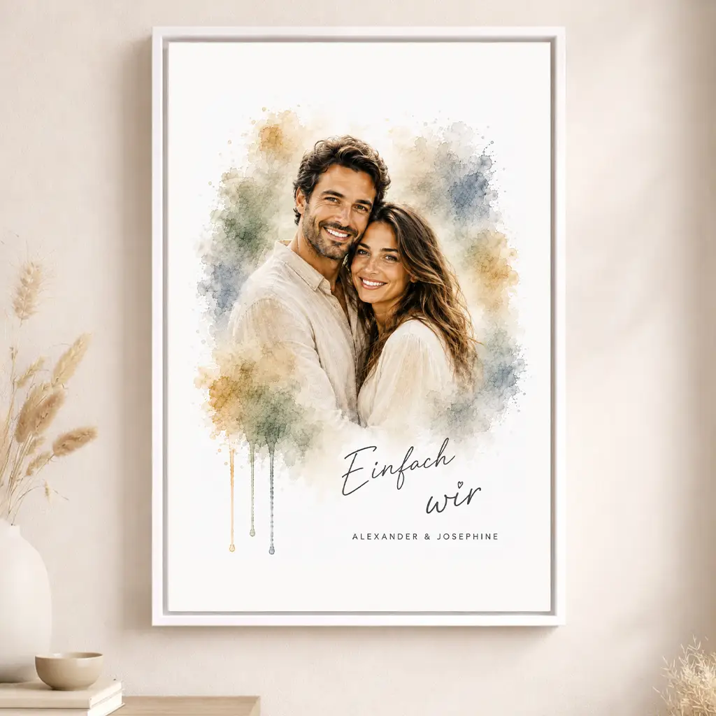 Leinwand Familien-Portrait "Aquarell"