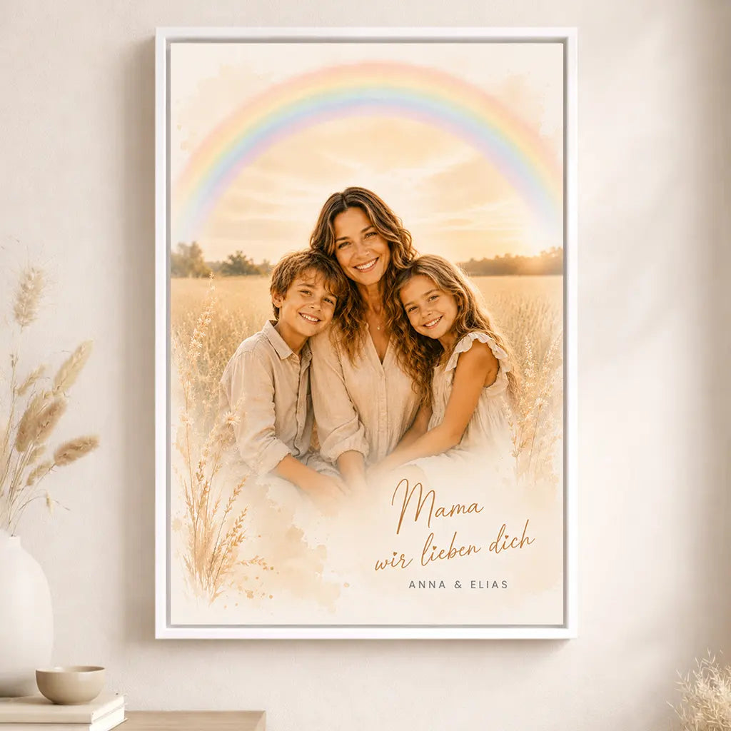 Leinwand Familien-Portrait "Regenbogen"