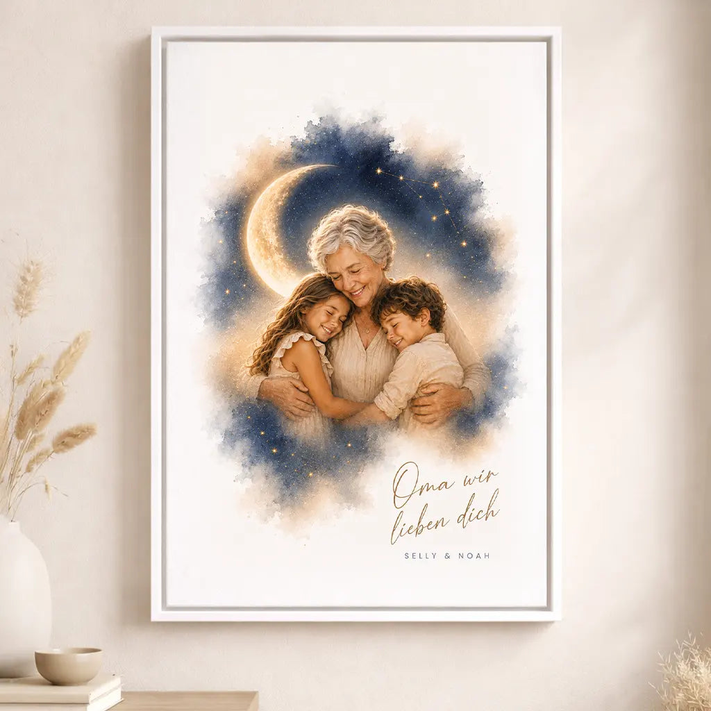 Leinwand Familien-Portrait "Bis zum Mond"