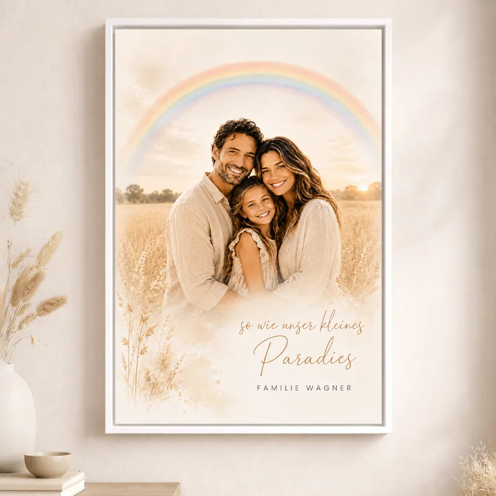 Leinwand Familien-Portrait "Regenbogen"