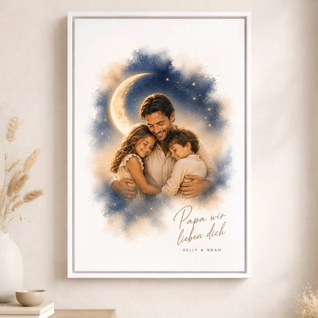Leinwand Familien-Portrait "Bis zum Mond"
