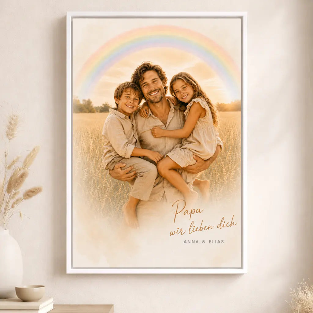 Leinwand Familien-Portrait "Regenbogen"