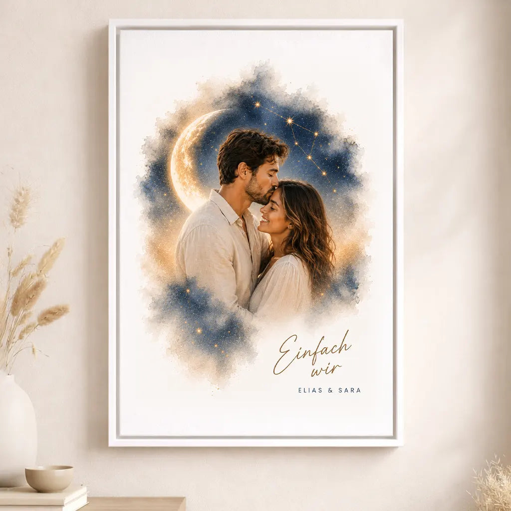 Leinwand Familien-Portrait "Bis zum Mond"