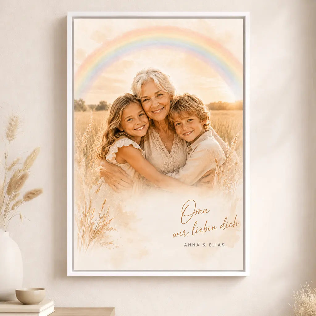 Leinwand Familien-Portrait "Regenbogen"