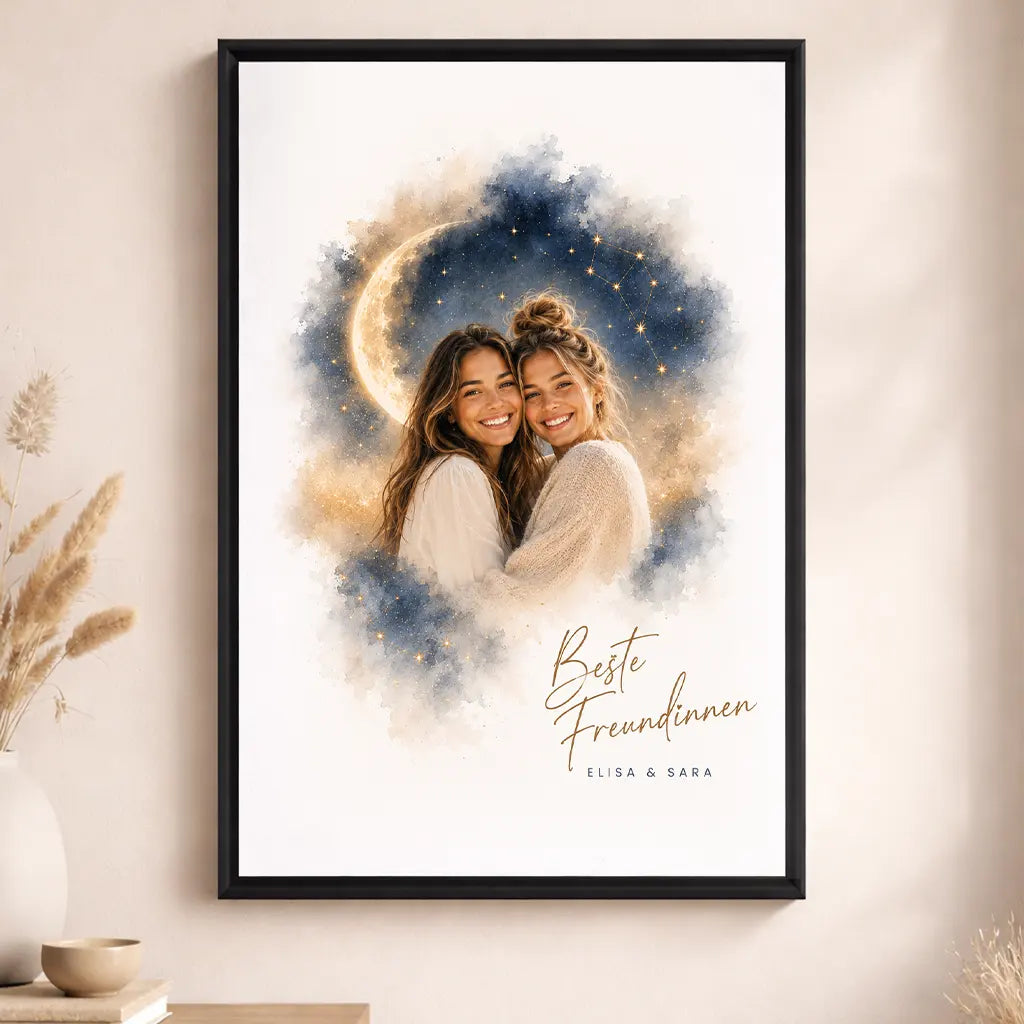 Leinwand Familien-Portrait "Bis zum Mond"