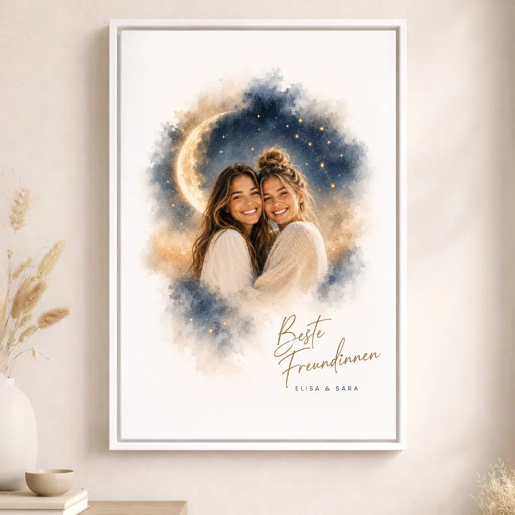 Leinwand Familien-Portrait "Bis zum Mond"