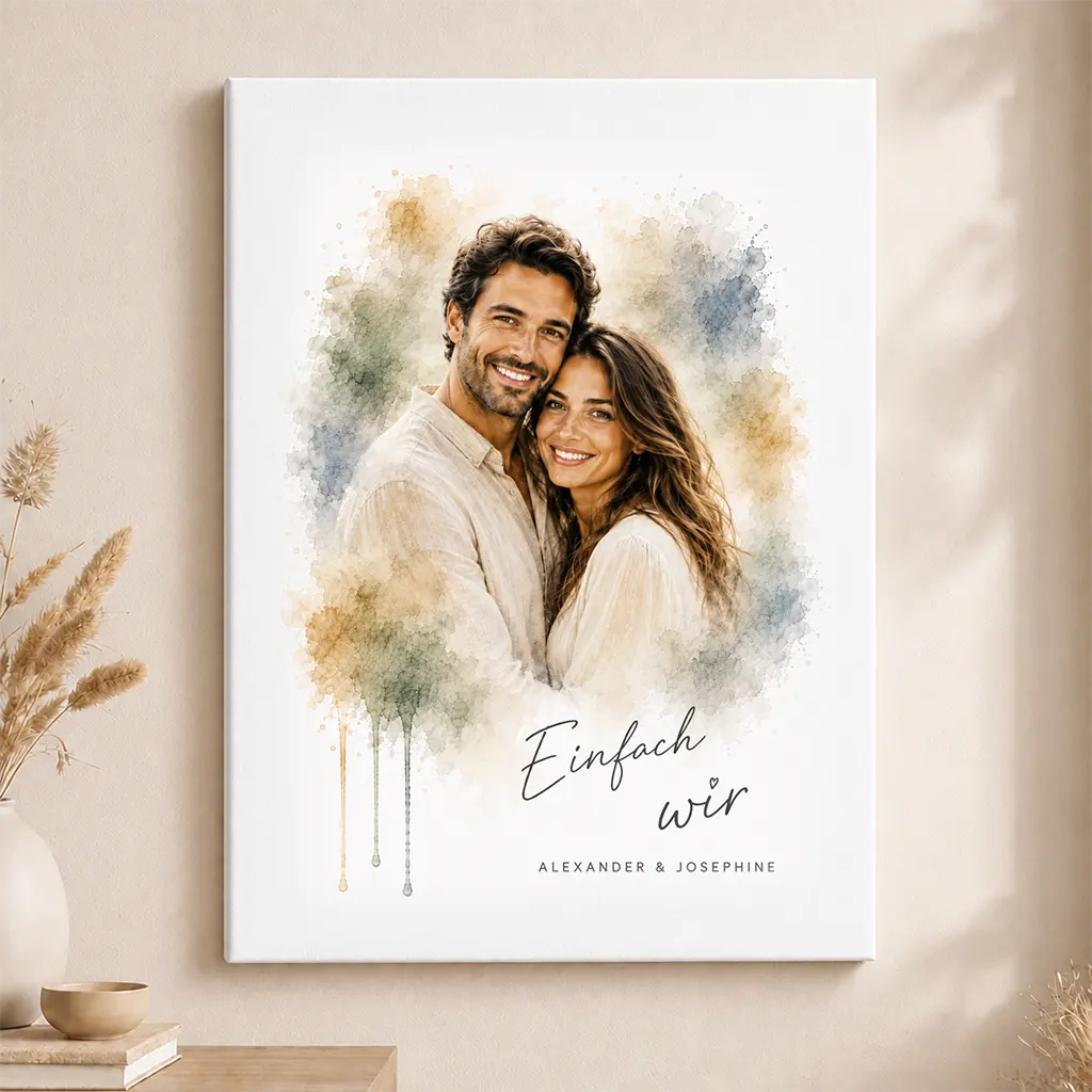 Leinwand Familien-Portrait "Aquarell"