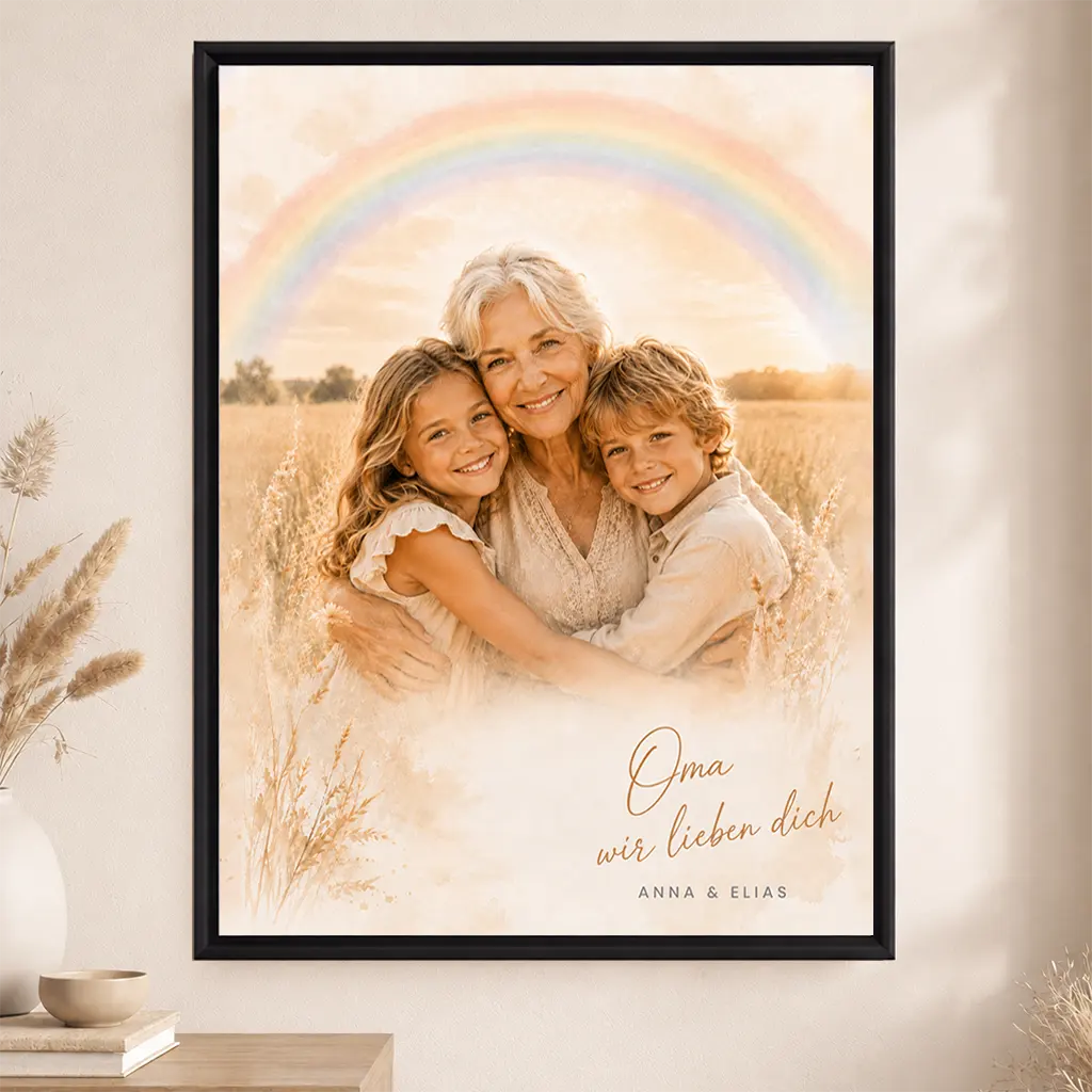 Leinwand Familien-Portrait "Regenbogen"