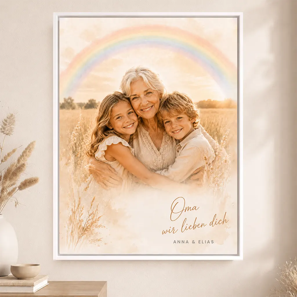 Leinwand Familien-Portrait "Regenbogen"