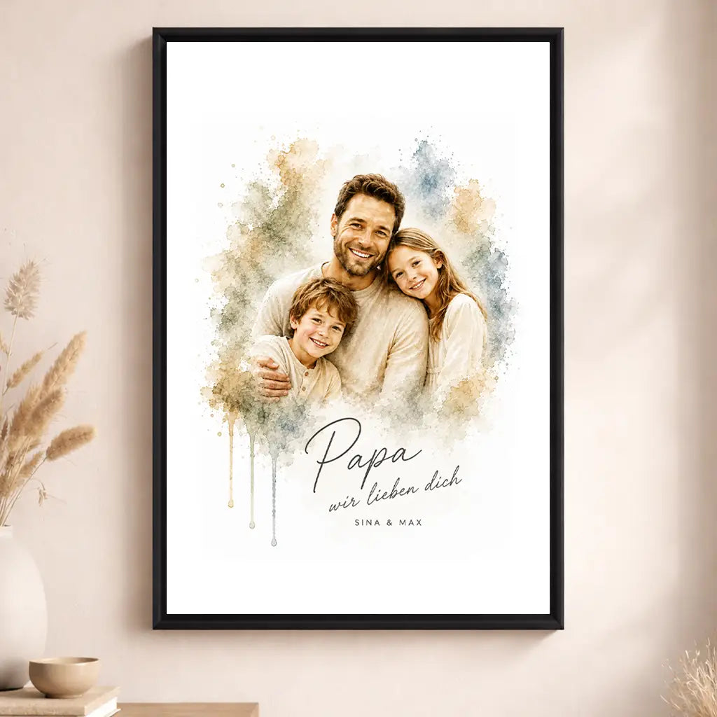 Leinwand Familien-Portrait "Aquarell"